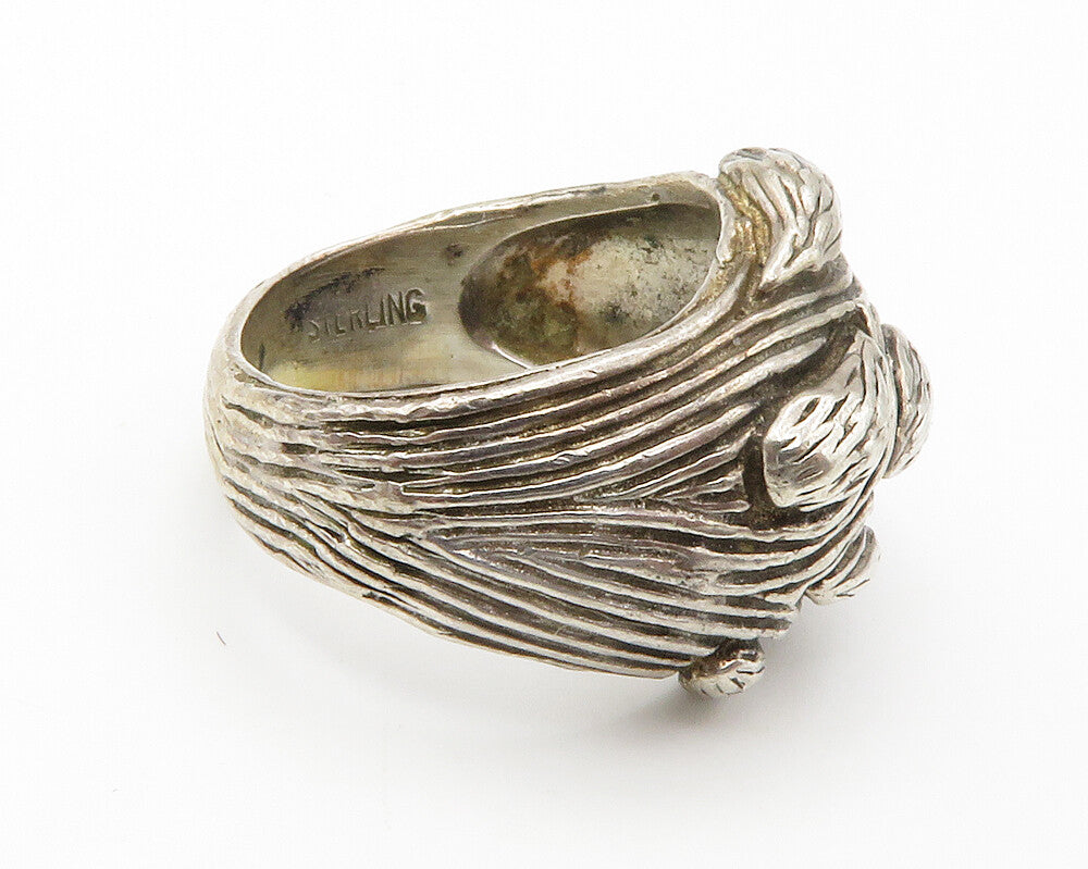 DIONNE 925 Sterling Silver  Vintage Sculpted Dome Band Ring Sz 5.5  RG14621