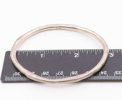 GB ENGLAND 925 Silver  Vintage Minimalist Hammered Bangle Bracelet  BT9309