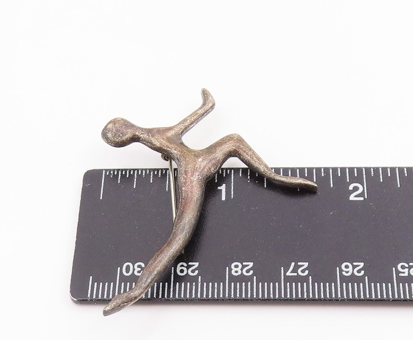 925 Sterling Silver Vintage Brooch Pin Modernist Abstract Dancing Figure BP12499