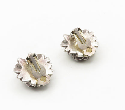 925 Sterling Silver  Vintage Rose Flower Non Pierce Drop Earrings  EG7933