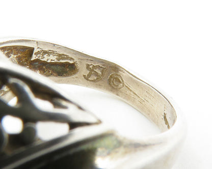 925 Sterling Silver  Vintage Shiny Swirl Vine Open Band Ring Sz 6  RG13931