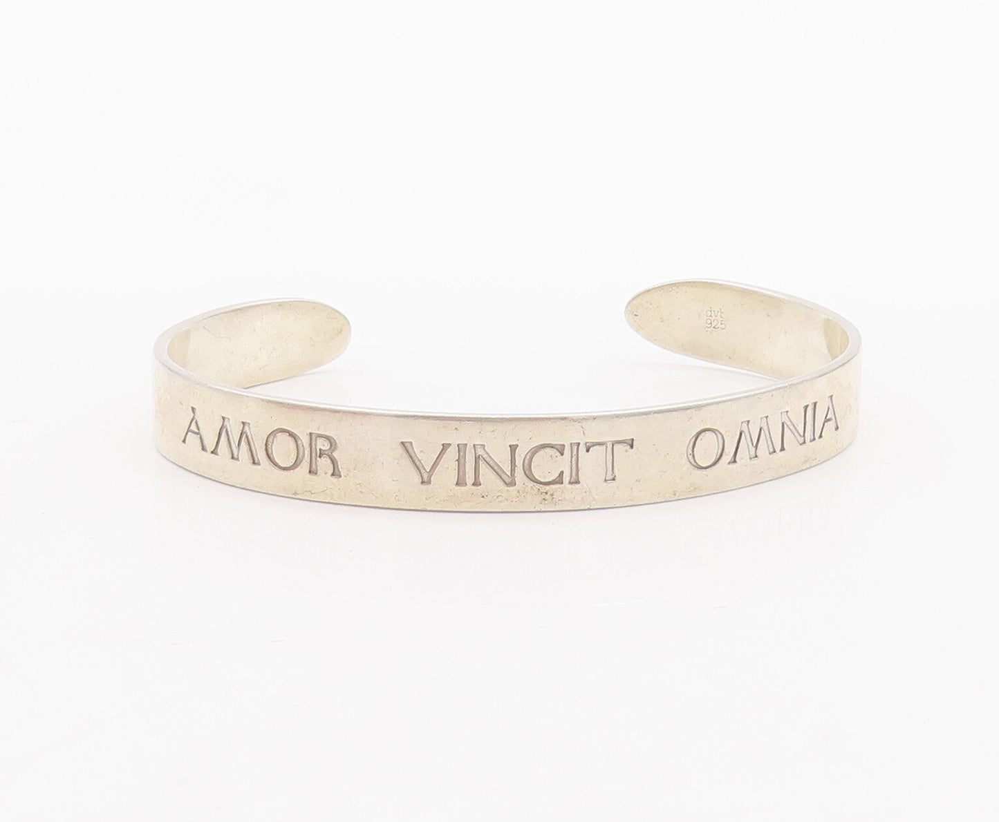 925 Sterling Silver Vintage Bracelet European Love Conquers All Etched  BT10342