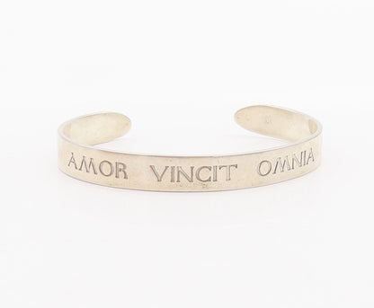 925 Sterling Silver Vintage Bracelet European Love Conquers All Etched  BT10342