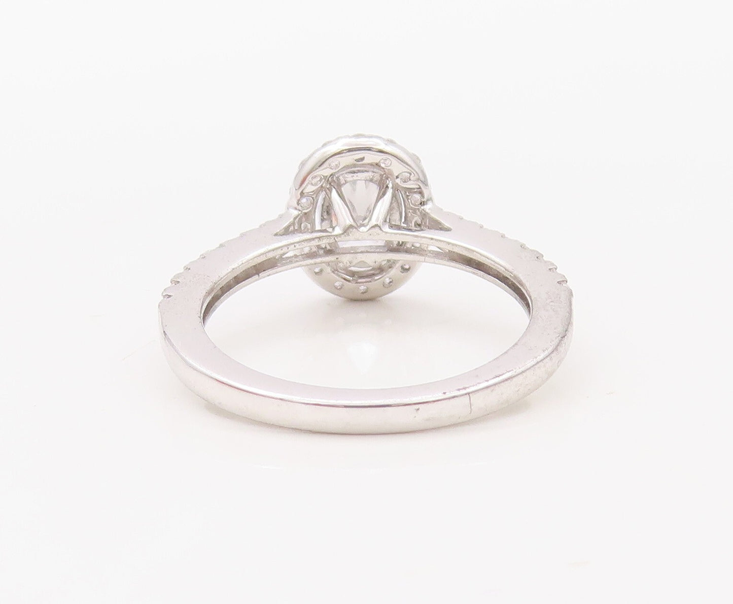 925 Sterling Silver Vintage Ring Oval Cut & Halo CZ Band  Sz 7  RG30781