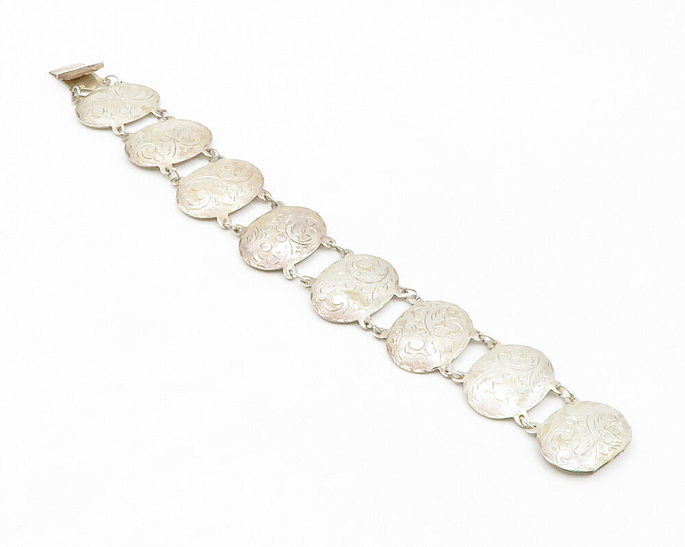 SIAM 925 Sterling Silver  Vintage Shiny Floral Vine Chain Bracelet  BT5265