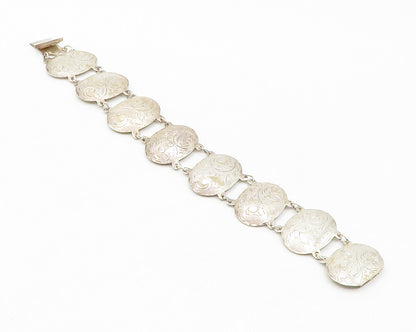 SIAM 925 Sterling Silver  Vintage Shiny Floral Vine Chain Bracelet  BT5265