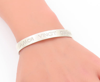 925 Sterling Silver Vintage Bracelet European Love Conquers All Etched  BT10342
