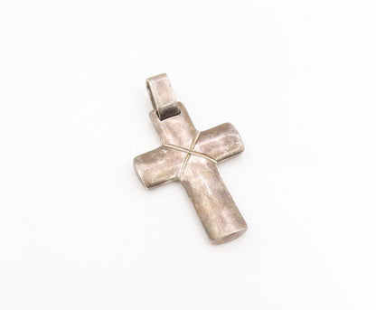 925 Sterling Silver Vintage Pendant Solid Coptic Religious Cross Charm  PT25283