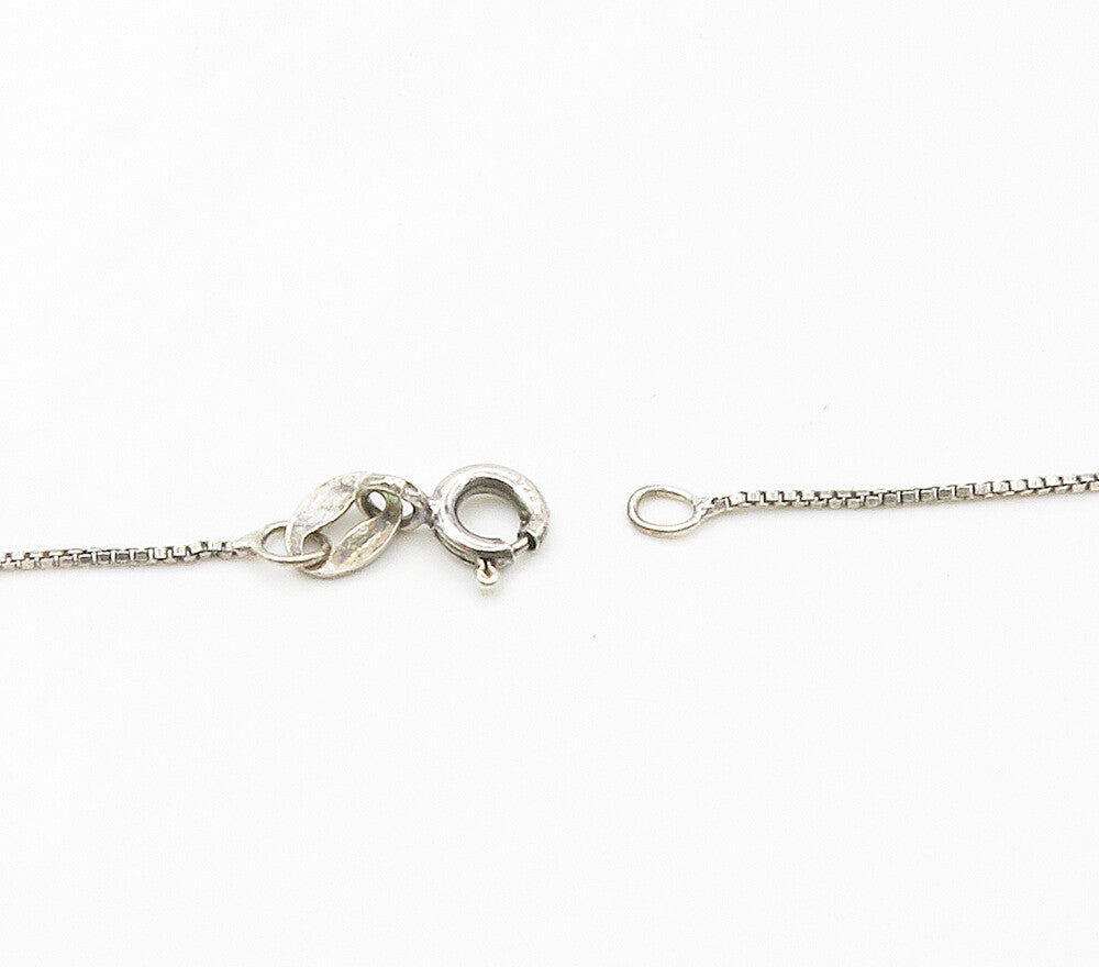 925 Sterling Silver  Topaz Eye Motif Cobblestone Detail Chain Necklace  NE2459