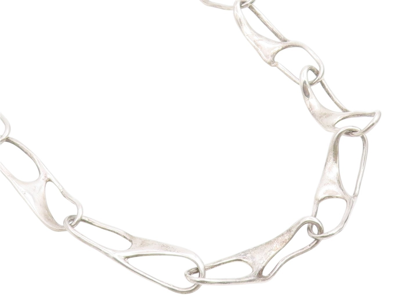 925 Sterling Silver Vintage Necklace BRUNEL Sculptural Link Chain  NE4881