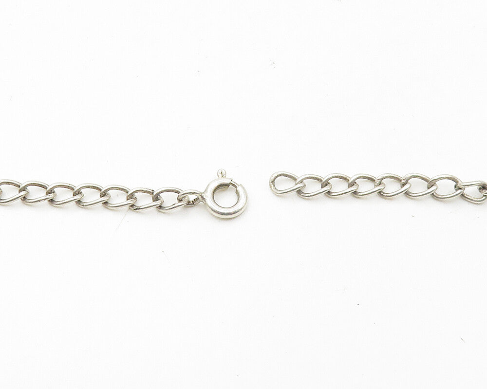 925 Sterling Silver  Vintage Faceted Kyanite Shiny Chain Necklace  NE2913