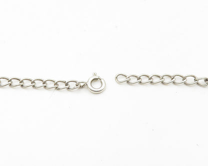 925 Sterling Silver  Vintage Faceted Kyanite Shiny Chain Necklace  NE2913