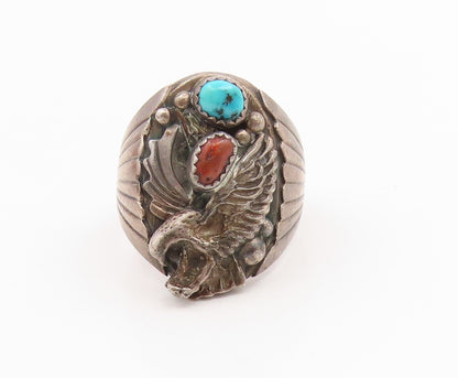 925 Sterling Silver Vintage Ring ROBERT BECENTI NAVAJO Gemstone Sz 12.5  RG35953