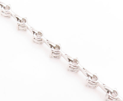 925 Sterling Silver Vintage Bracelet Minimalist Round CZ Band  BT11011