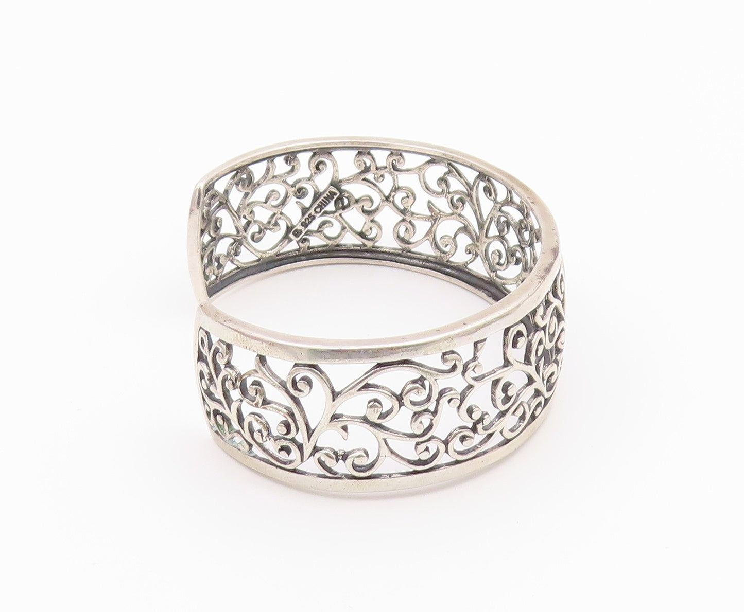 ROSS SIMON 925 Sterling Silver  Vintage Shiny Swirl Vine Cuff Bracelet  BT8859