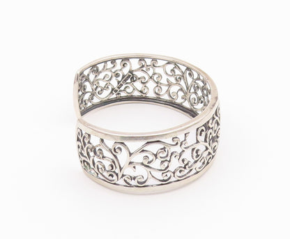 ROSS SIMON 925 Sterling Silver  Vintage Shiny Swirl Vine Cuff Bracelet  BT8859