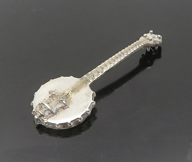 925 Sterling Silver  Vintage Shiny Banjo Musical Instrument Trinket  TR2585