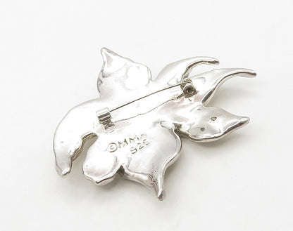 MMA 925 Sterling Silver  Vintage Shiny Flower Motif Brooch Pin  BP6390