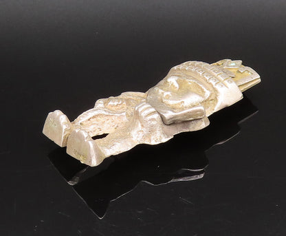 925 Sterling Silver  Vintage Antique Warrior Holding Bird Brooch Pin  BP10060