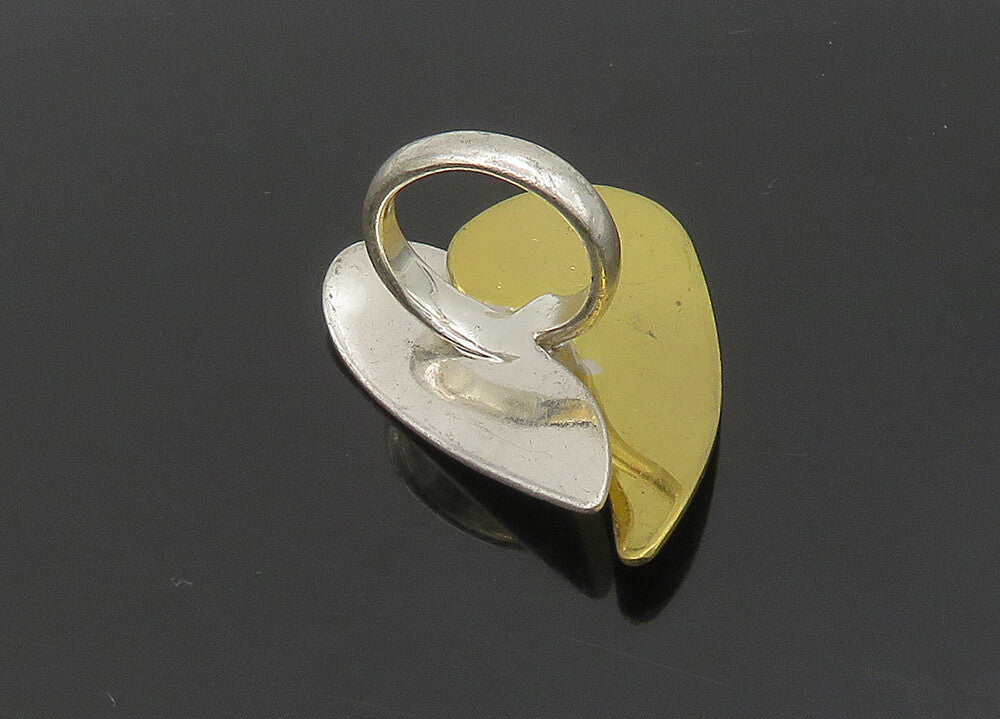 RLM STUDIO 925 Silver  Vintage Two Tone Love Heart Band Ring Sz 6  RG23107