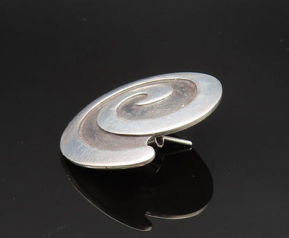 DESIGNER 925 Sterling Silver Vintage Carved Spiral Dome Drop Earrings EG11821