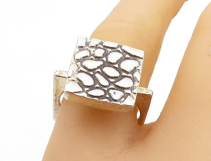 MEXICO 925 Sterling Silver  Vintage Cobble Stone Cocktail Ring Sz 8  RG5789