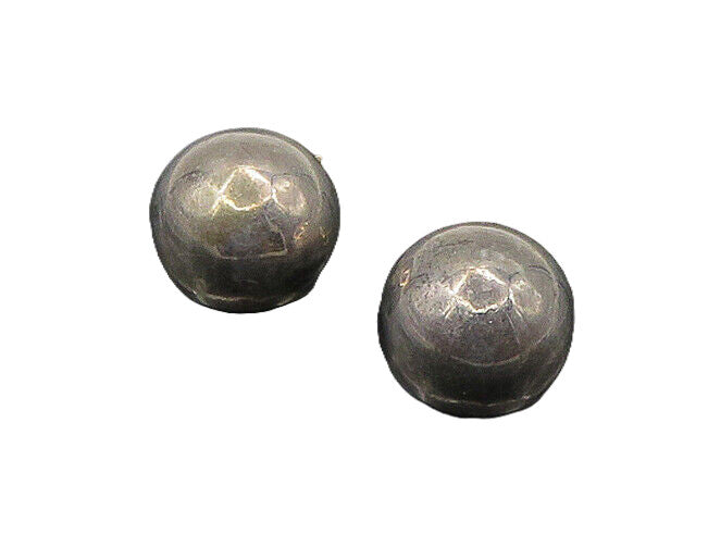 925 Sterling Silver & 14K GOLD  Vintage Shiny Sphere Stud Earrings  EG11275