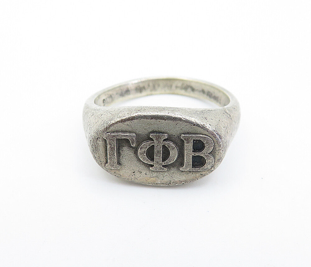 925 Sterling Silver  Vintage Petite College Sorority Band Ring Sz 4.5  RG7139