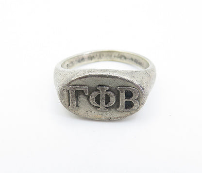 925 Sterling Silver  Vintage Petite College Sorority Band Ring Sz 4.5  RG7139