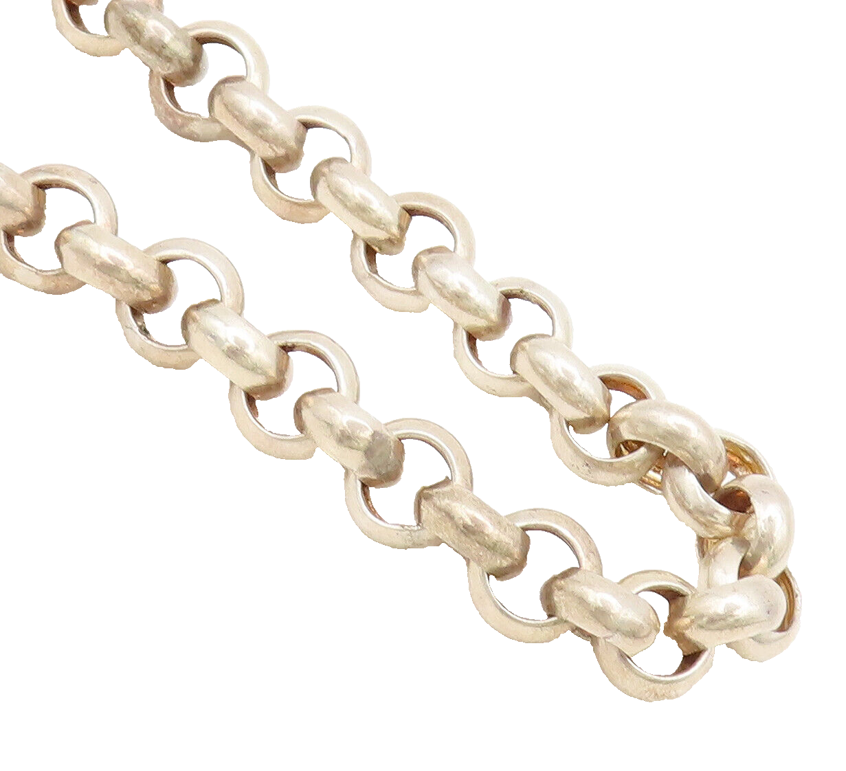 925 Sterling Silver Vintage Heavy Ring Link Toggle Lock Necklace NE4213