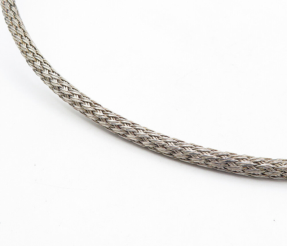 BALI 925 Sterling Silver  Vintage Dark Tone Weaved Collar Necklace  NE1497