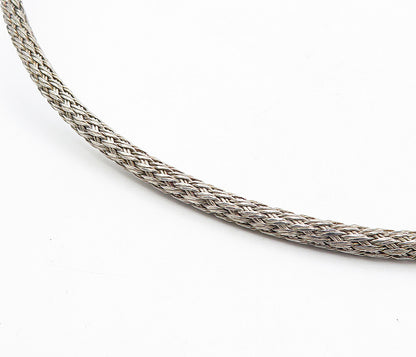 BALI 925 Sterling Silver  Vintage Dark Tone Weaved Collar Necklace  NE1497
