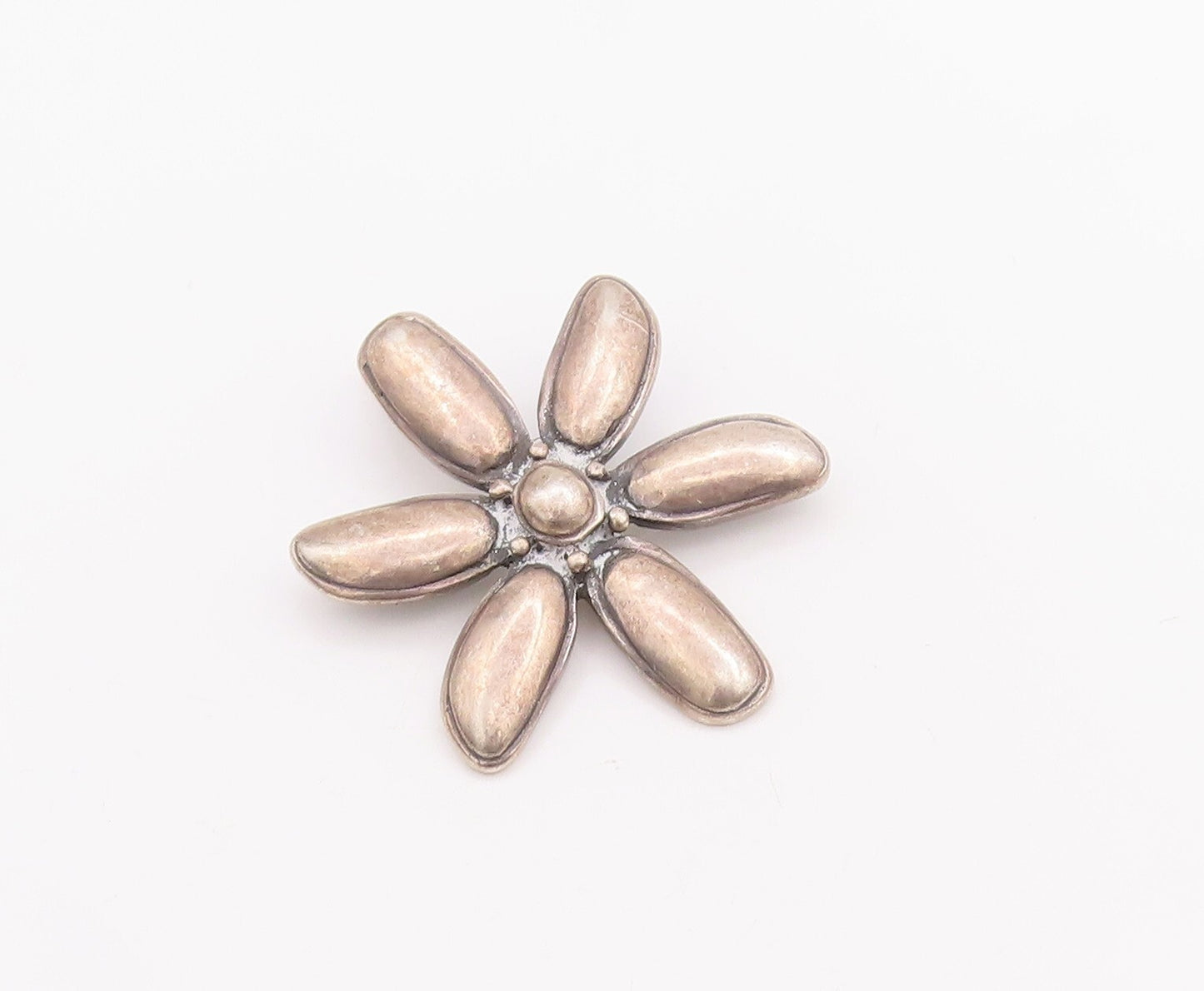 925 Sterling Silver Vintage Pendant Large Cutout Solid Flower  PT23362