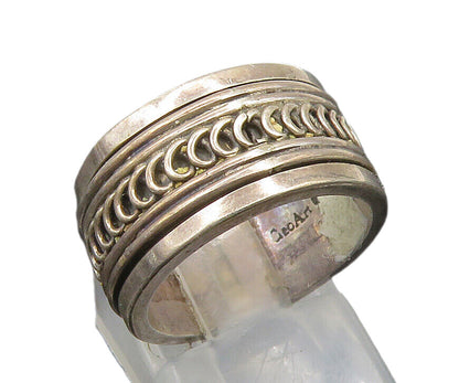 GEOART 925 Sterling Silver  Vintage Wire Swirl Spinner Band Ring Sz 6  RG24395