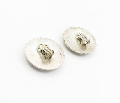 MEXICO 925 Sterling Silver  Vintage Hollow Swirl Non Pierce Earrings  EG4580