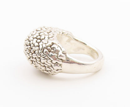 925 Sterling Silver Vintage Ring ISRAEL Modernist Beaded Dome  Sz 8.5  RG36468