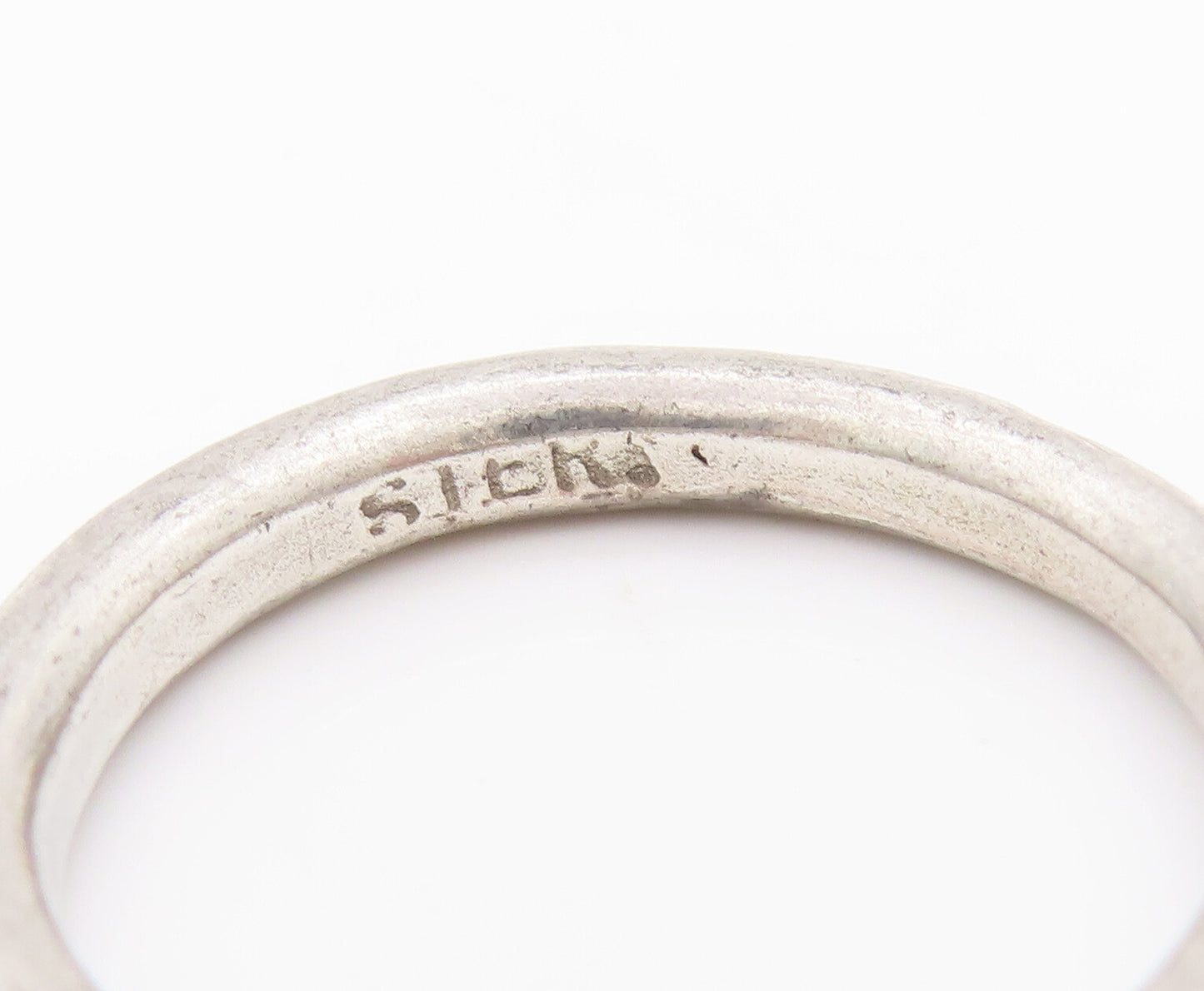 925 Sterling Silver Vintage Ring Minimalist Love Etched Letters  Sz 7 RG27890