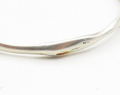 JHB NAVAJO 925 Sterling Silver  Vintage Shiny Sculpted Bangle Bracelet  BT4372