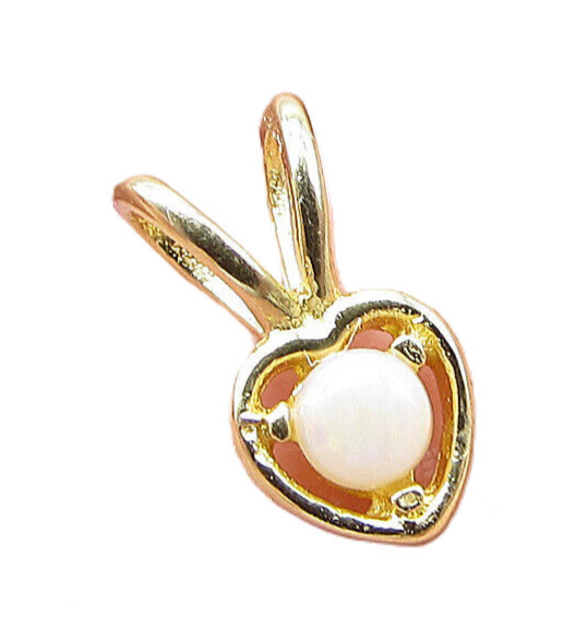Gold Over 925 Sterling Silver Fire Opal Love Heart Slider Pendant PT1179
