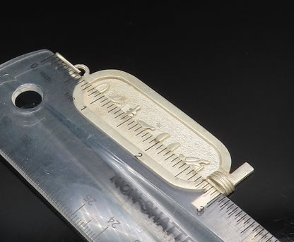 925 Sterling Silver  Vintage Cardinal Bird Linear Medal Pendant  PT20696