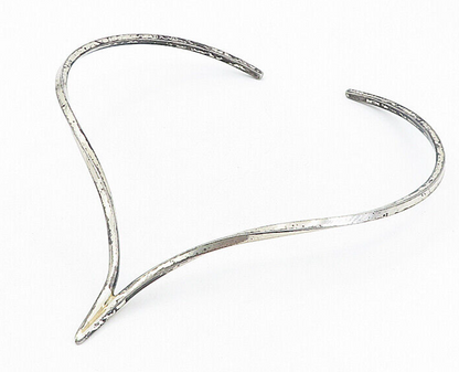 ALFRED KARRAM 925 Silver  Vintage Minimalist Pointed Collar Necklace NE1563