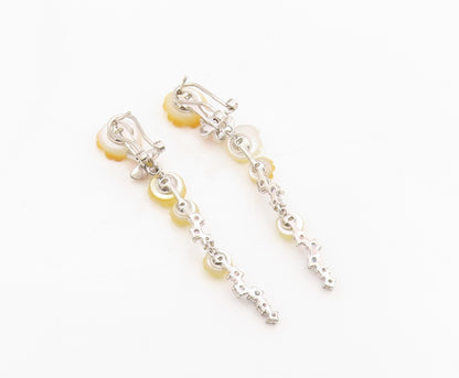 925 Sterling Silver Vintage Earrings Multi Gemstone Floral Butterfly  EG13852