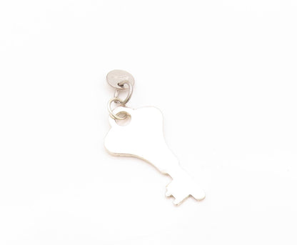 925 Sterling Silver Vintage Pendant Solid Cutout Key Of Love  PT24121