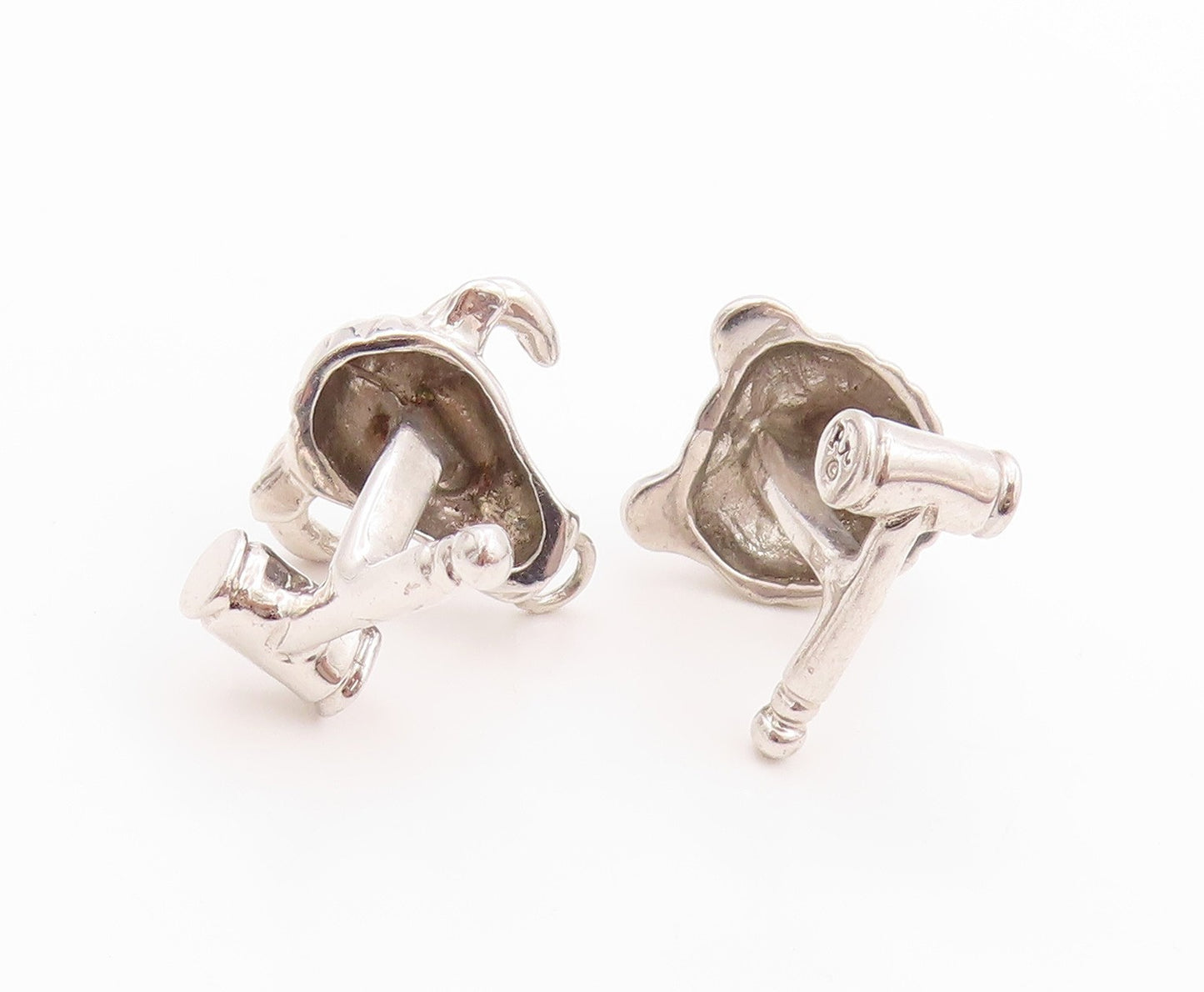 925 Sterling Silver Vintage Cuff Links Bear & Bull Stock Market Trader  TR3942