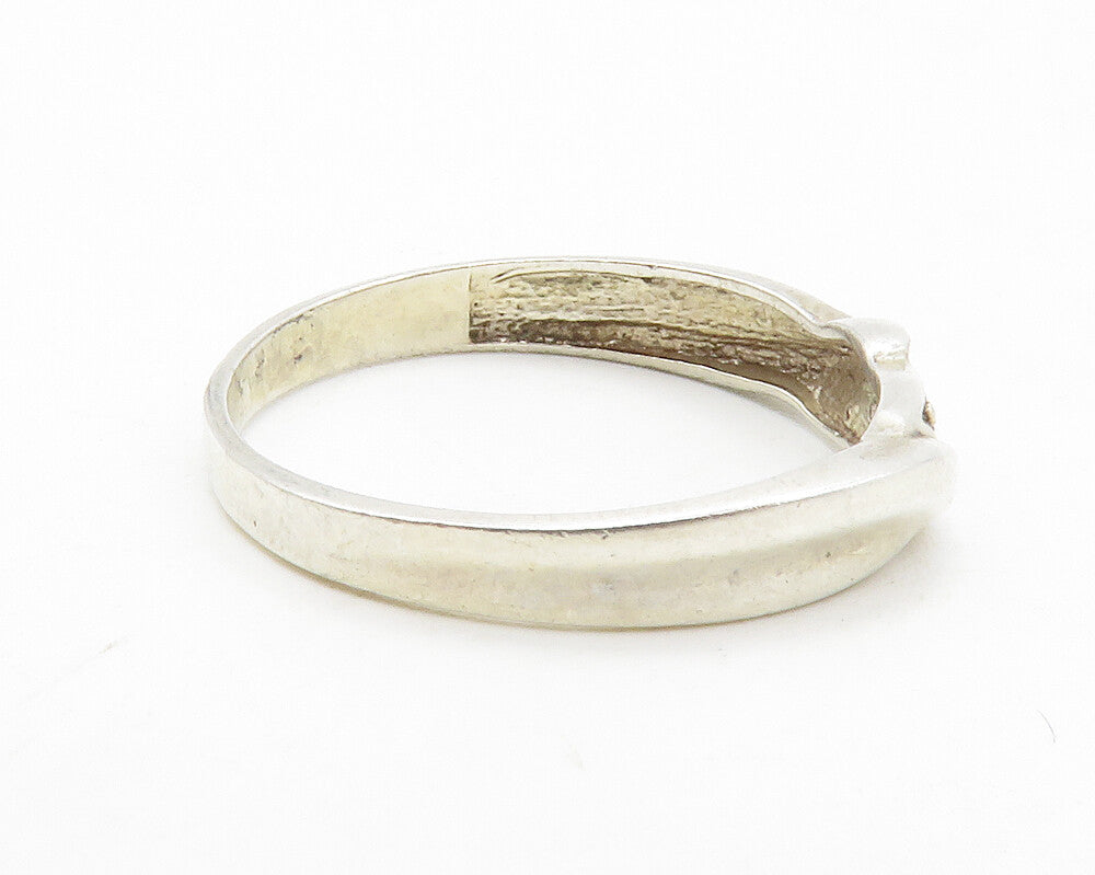 925 Sterling Silver  Vintage Shiny Genuine Diamonds Band Ring Sz 7  RG13321