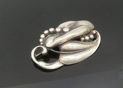 925 Sterling Silver  Vintage Antique Shiny Floral Motif Brooch Pin  BP8171