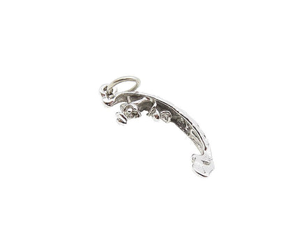 925 Sterling Silver  Vintage Petite Shiny Gondola Boat Motif Pendant  PT6840