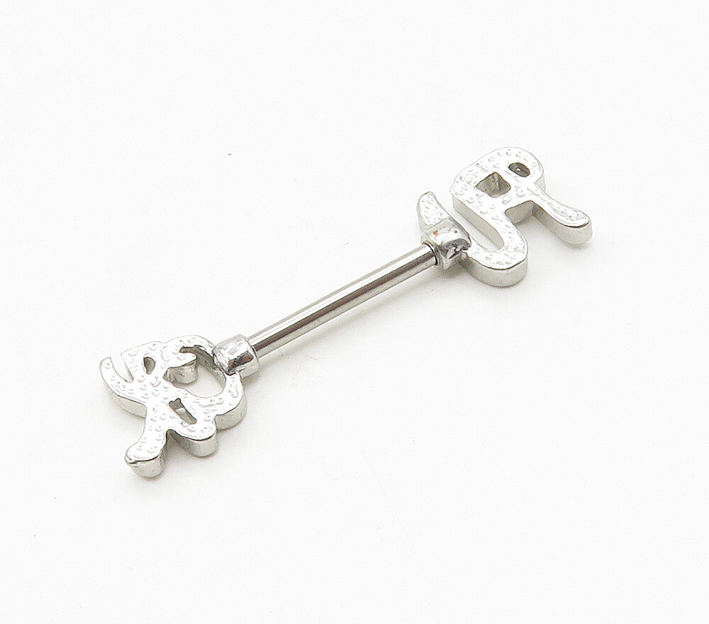 925 Sterling Silver  Shiny Smooth Screw End Body Piercing Barbell  TR2181