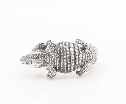 925 Sterling Silver Vintage Ring Textured Gothic Crocodile Band  Sz 10  RG33958