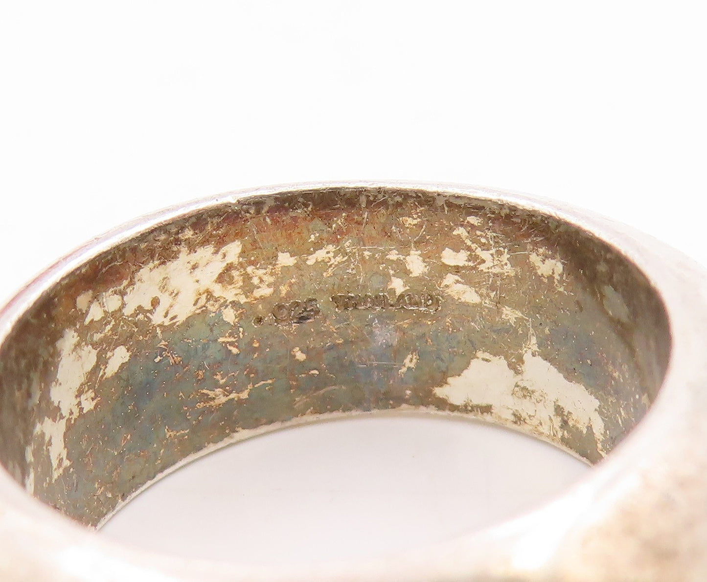 925 Sterling Silver Vintage Ring Minimalist Polished Wide Band  Sz 6.5  RG34148